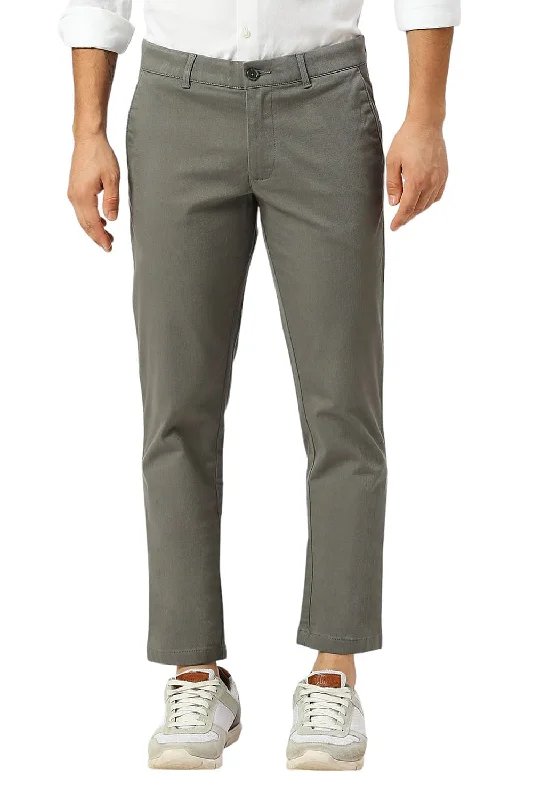 Cargo Pants for Men-Tapered Fit Cotton Stretch Dobby Trousers