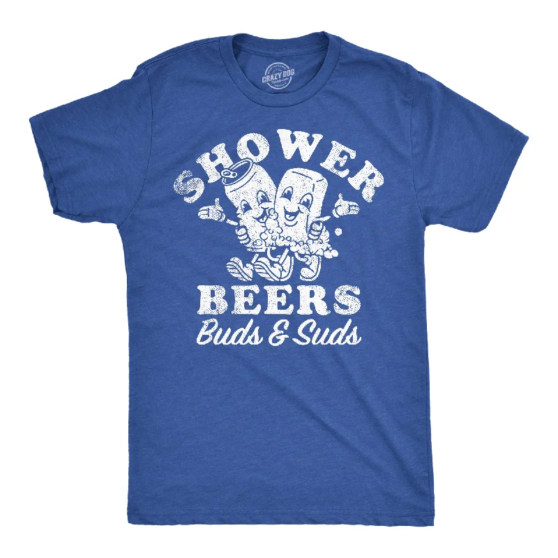 Football T-Shirt for Women-Shower Beers Buds And Suds Men's T Shirt