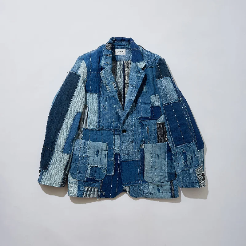 Custom Jackets for Women-Distressed Denim Blazer