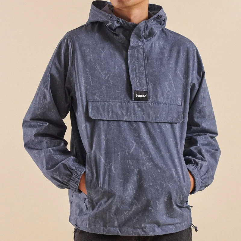 Matching Jackets for Men-bound Camo Blue Canvas Smock Jacket