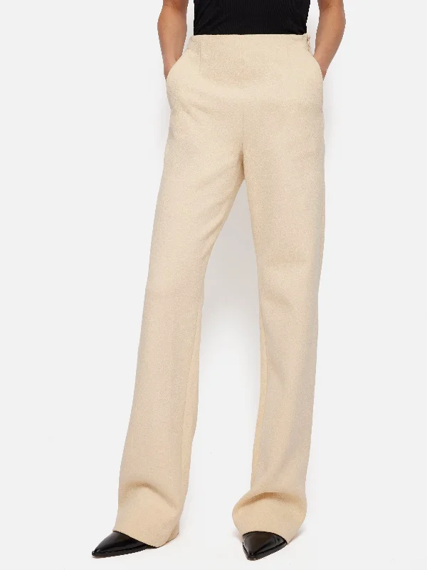 Sweatpants for Men-Crepe Ponte Jersey Blake Trouser | Cream