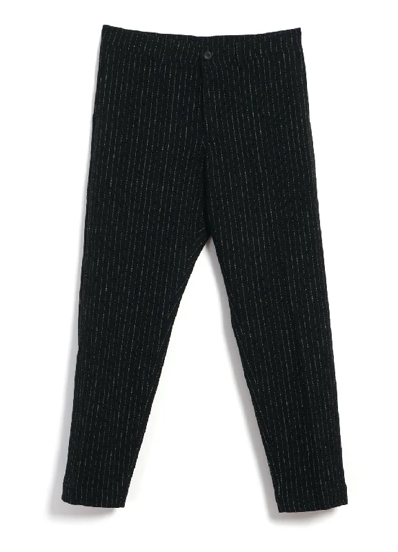 Suit Pants for Men-TYGE | Wide Cut Cropped Trousers | Big Pin Black