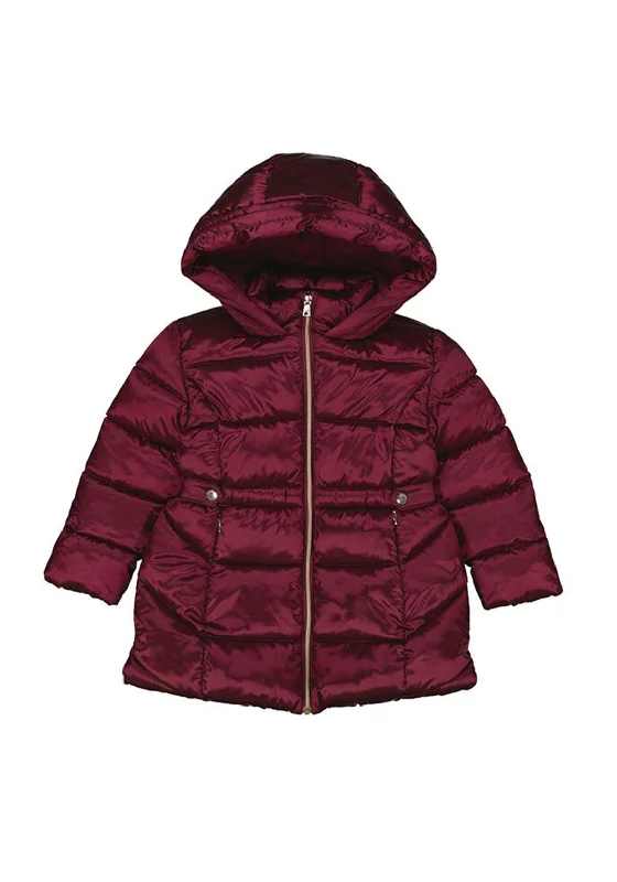 Holiday Jackets for Men-Mayoral Girl Padded Coat with Hood, Blackberry