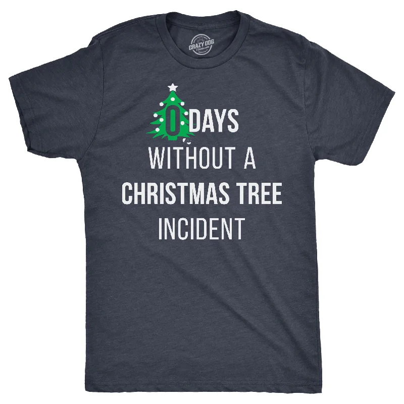 Oversized T-Shirt for Men-Zero Days Without A Christmas Tree Incident Men's T Shirt