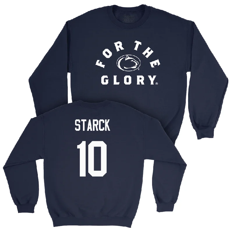 Long Sleeve Jewish Shirts-Navy Women's Volleyball For The Glory Crew  - Anjelina Starck