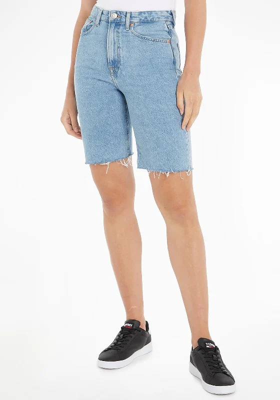 Halloween Shorts for Men-Tommy Jeans Womens Harper Bermuda Shorts, Light Denim