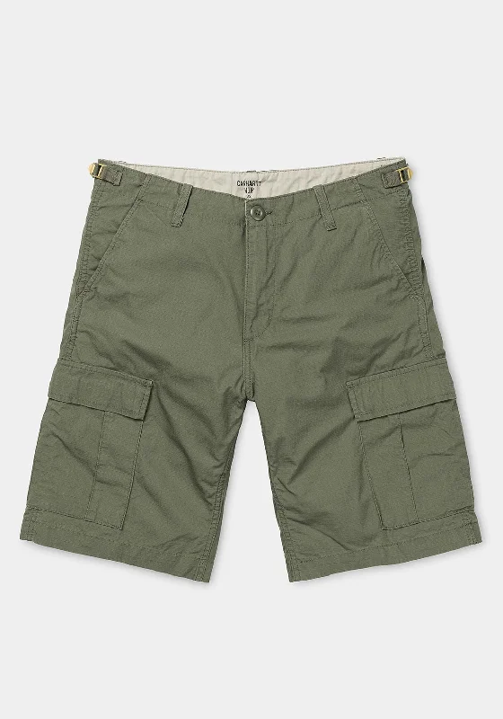 Punk Shorts for Men-Carhartt WIP Aviation Cargo Shorts, Dollar Green