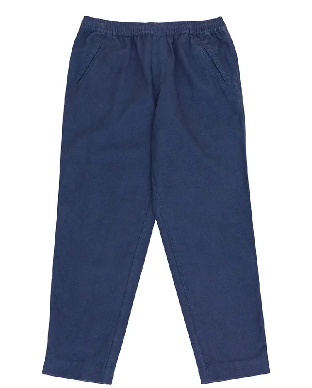 Edgy Pants for Women-Drawcord Assembly Pants Steel Blue Moleskin