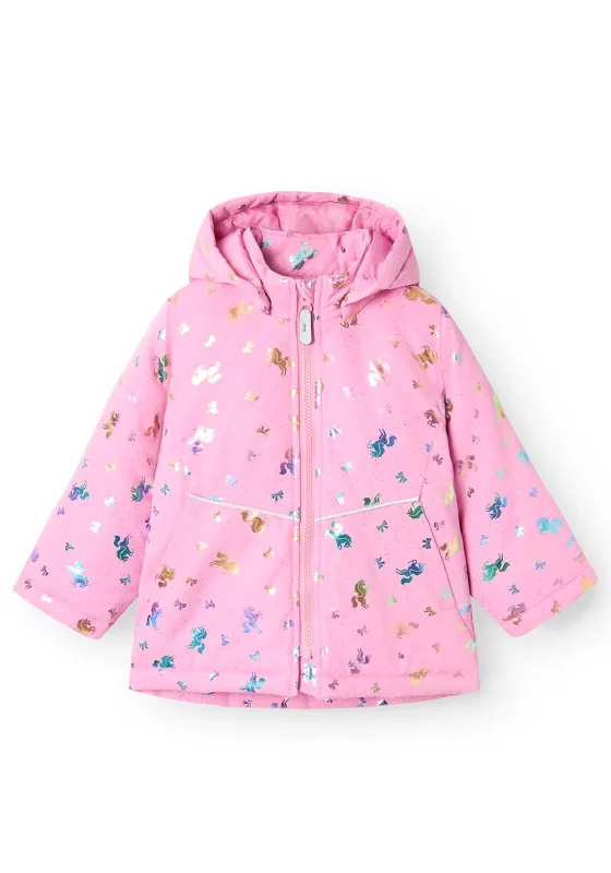 Varsity Jackets for Women-Name It Mini Girl Maxi Jacket Foil Unicorn Coat, Moonlite Mauvel