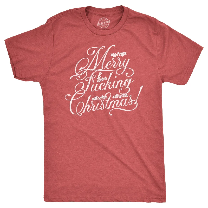 New Year T-Shirt for Women-Merry Fucking Christmas Men's T Shirt