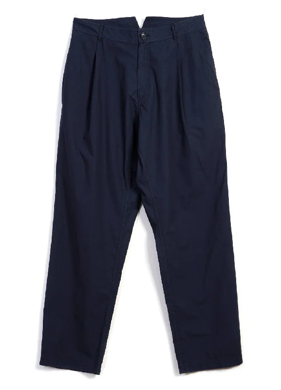 Cotton Pants for Winter-EIGIL | Light Wide Cut Summer Trousers | Navy