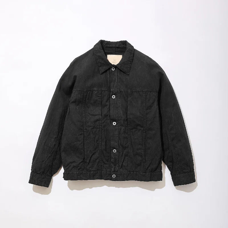 Work Jackets for Men-Sumizome Trucker Jacket