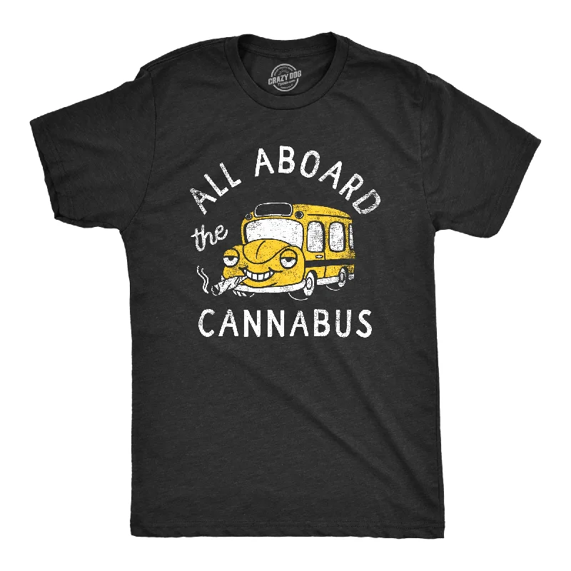 University T-Shirt for Men-All Aboard The Cannabus Men's T Shirt