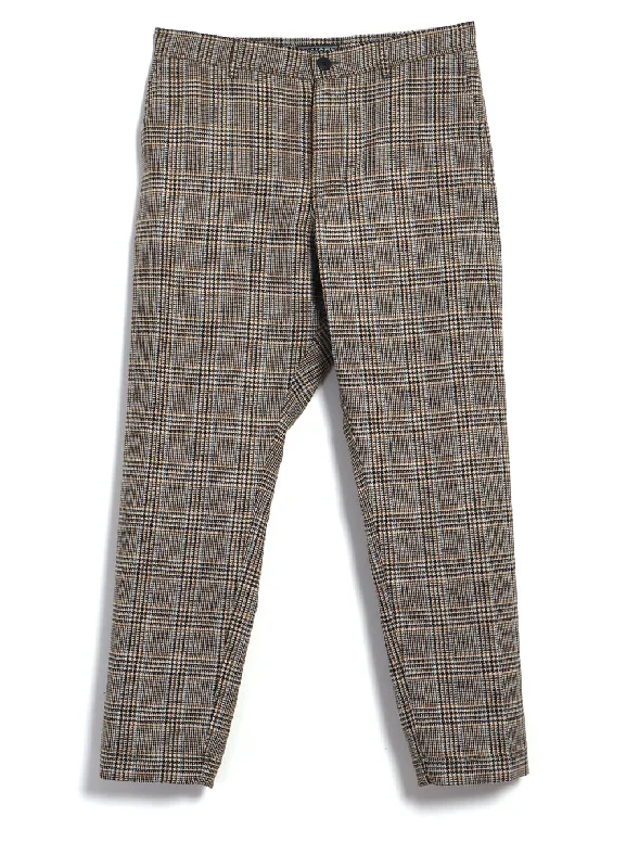 Linen Pants for Women-TYGE | Wide Cut Cropped Trousers | Classic Checks