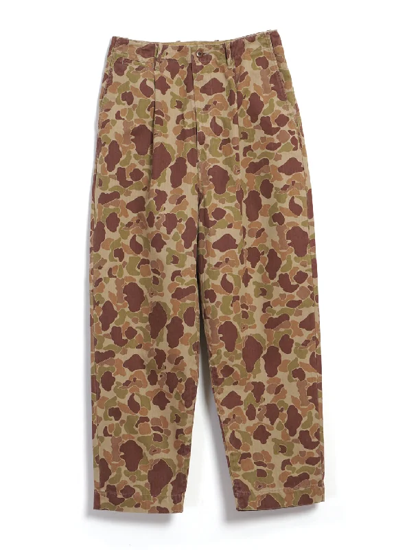 Insulated Pants for Women-HAPPY PEEK-A-BOO | Herringbone Camo Neem Pants | Beige/Khaki