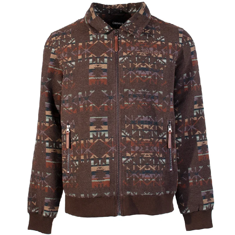 Army Jackets for Women-Hooey Bomber Jacket Brown/ Aztec