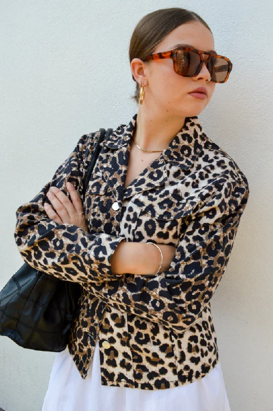 Elegant Jackets for Men-Second Female Aleo Kelp Leopard Jacket