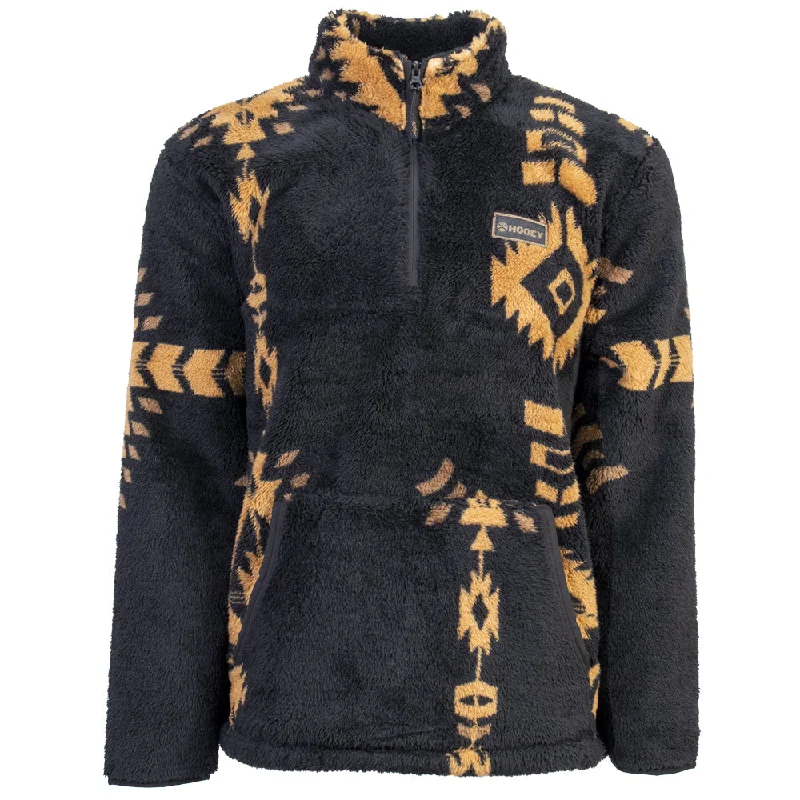 Stylish Jackets for Men-"Hooey Fleece Pullover" Black/Tan