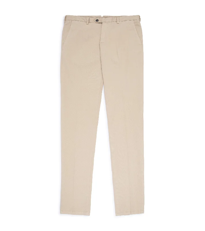 Satin Pants for Men-Trunk Palmer Flat Front Cotton Twill Trousers: Sand