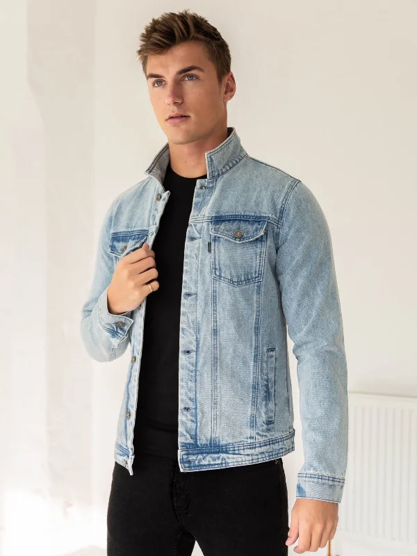 Party Jackets for Men-Brooklyn Denim Jacket - Blue