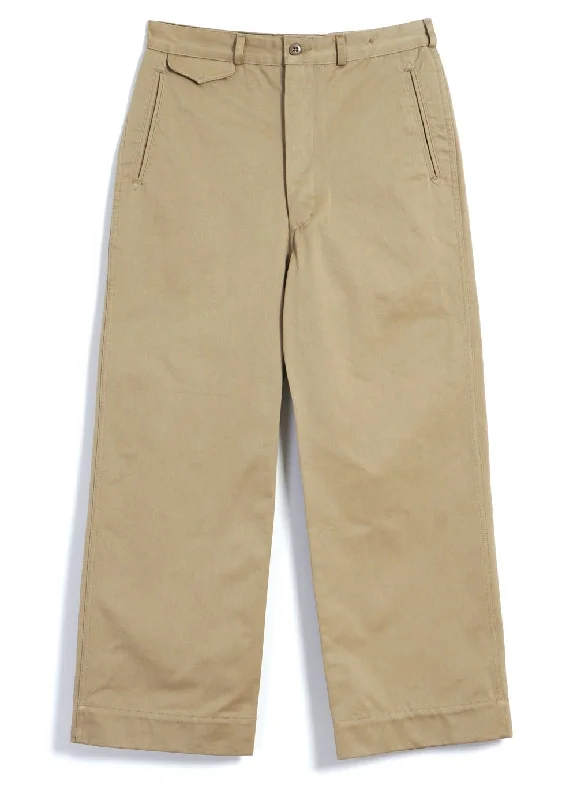 Trendy Pants for Women-OFFICER CHINO | Wide Fit Chino Pants | Khaki