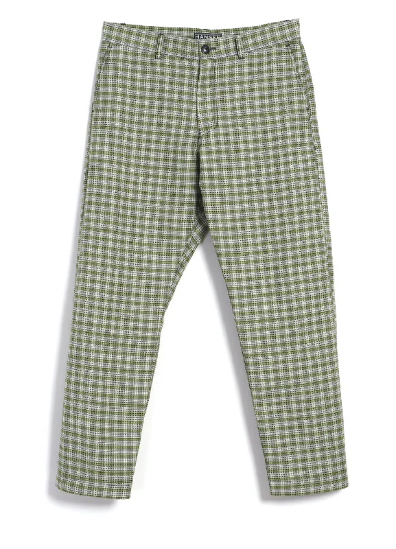 Winter Pants for Men-TYGE | Wide Cut Cropped Trousers | Sashiko Green