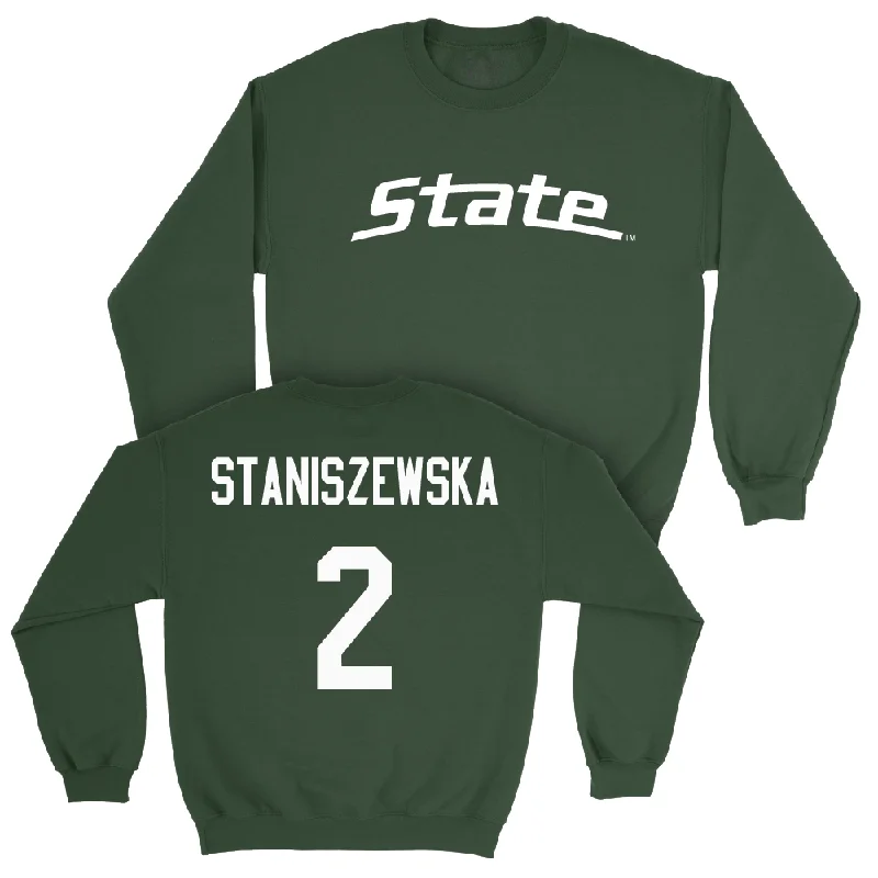 Long Sleeve Scrub Shirts-Green Women's Volleyball State Crew  - Karolina Staniszewska