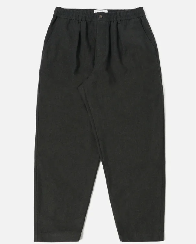 Color Block Pants for Men-Pleated Track Pant Olive Tweed