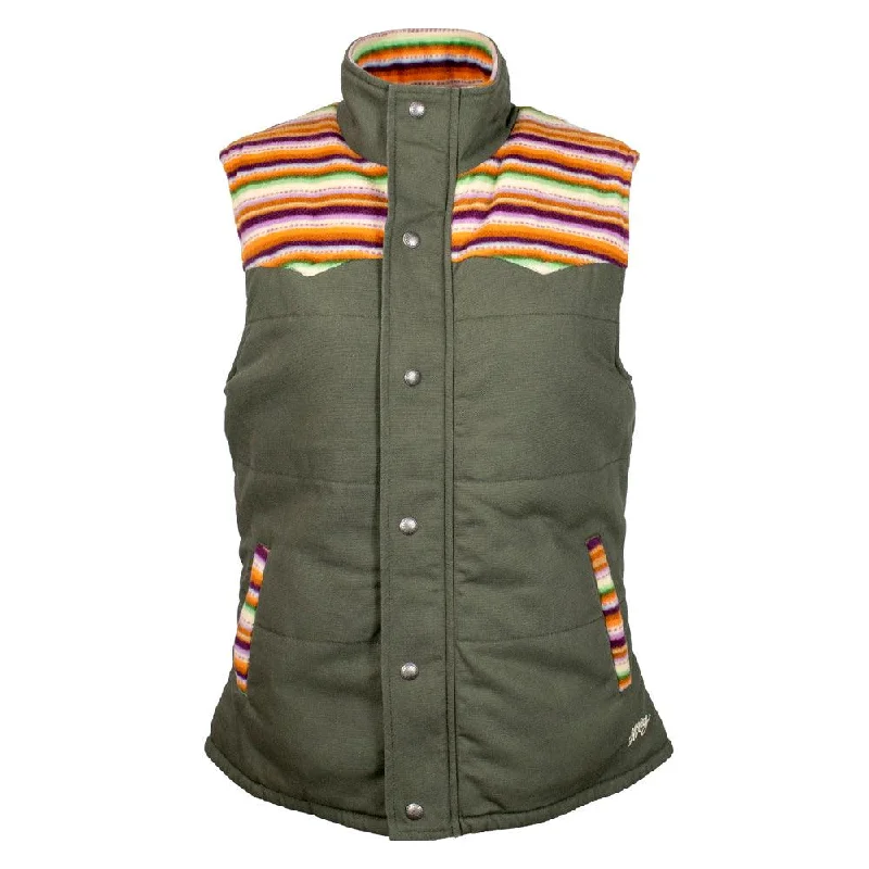 Tactical Jackets for Men-"Hooey Ladies Canvas Vest" Green