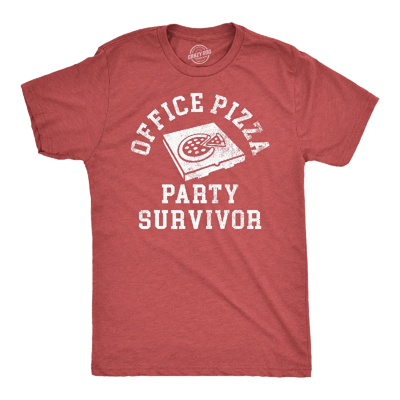 Tactical T-Shirt for Men-Office Pizza Party Survivor Men's T Shirt