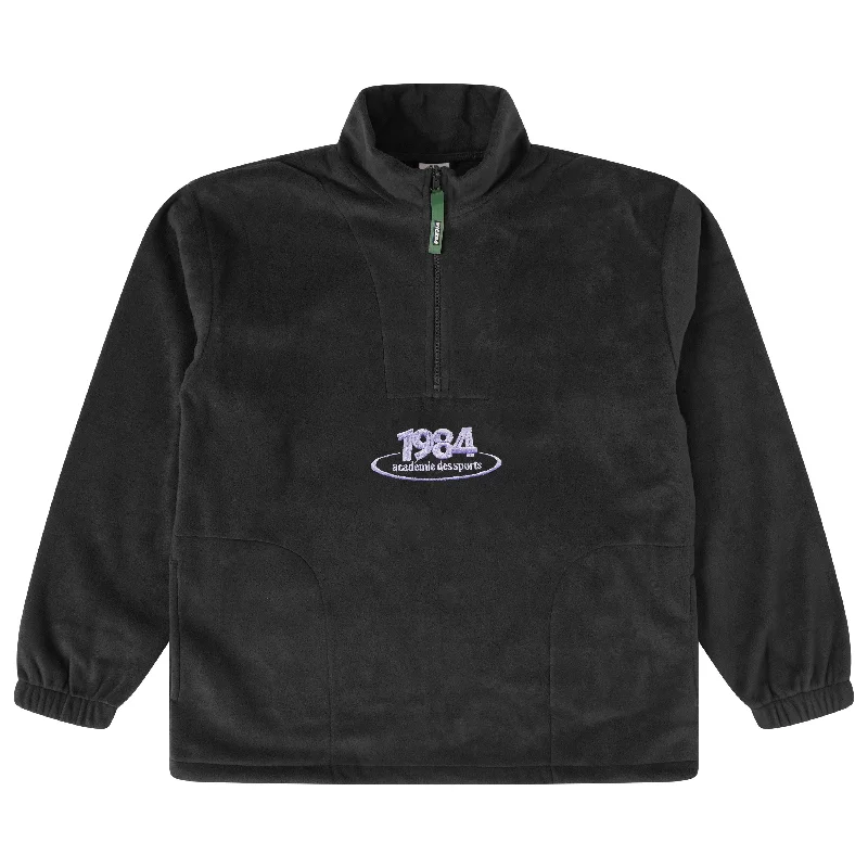 New Year Jackets for Men-Vice 84 'Disc' Fleece 1/2 Zip Pullover - Black / Navy / Forest Green