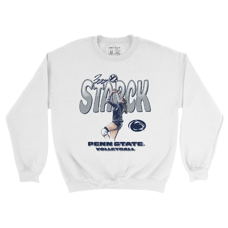 Long Sleeve American Muscle Shirts-EXCLUSIVE RELEASE: Izzy Starck Block Name White Crew