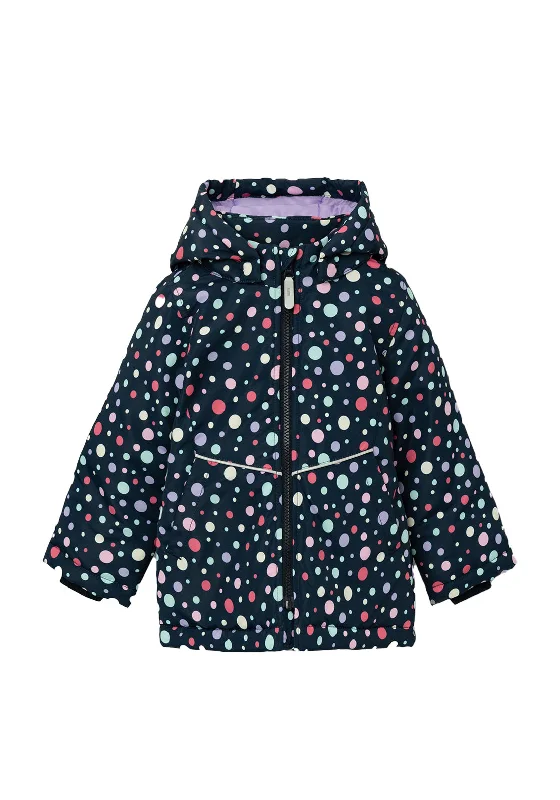 Couple Jackets for Women-Name It Mini Girls Dancing Dots Maxi Jacket, Dark Sapphire