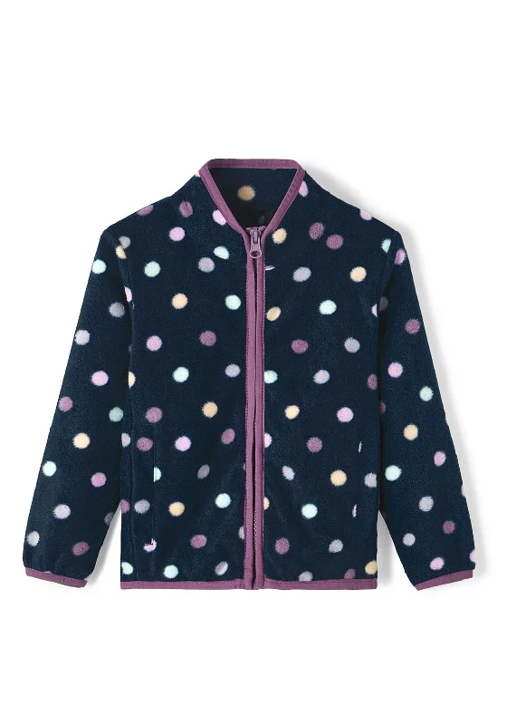 Indie Jackets for Women-Name It Mini Girl Meeko Polka Dot Fleece, Dark Sapphire