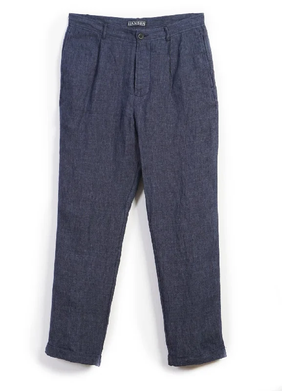 Stretch Pants for Women-MADS | Loose Fit Trousers | Blue Delave