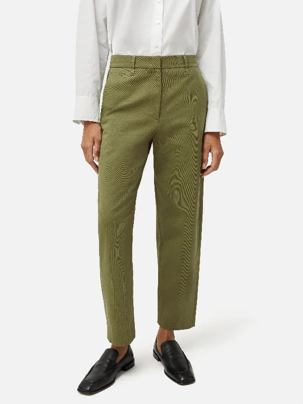 Retro Pants for Women-Nevis Cotton Chino | Green