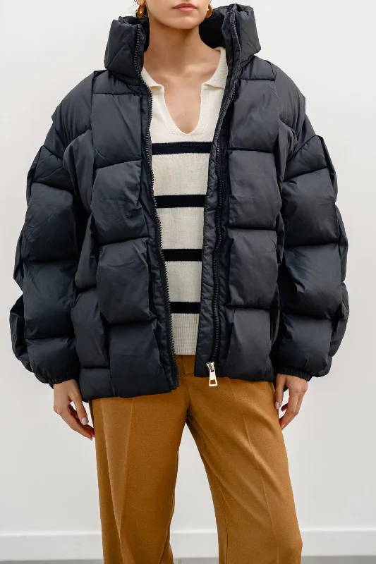 Event Jackets for Men-CHAIN QUILT PUFFER JACKET