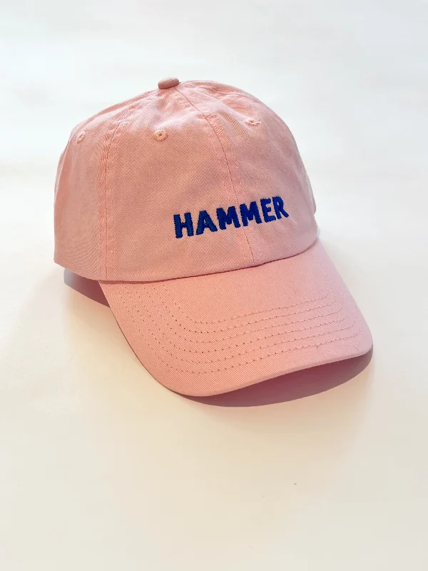 Fitted Hat for Women-Hammer Hat Pink with Blue