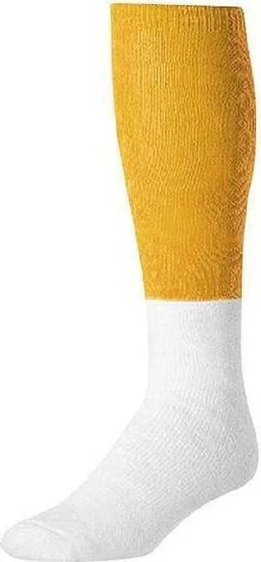 Sweat Proof Sock for Men-TCK Varsity Football 2-Color Tube Socks - Gold White