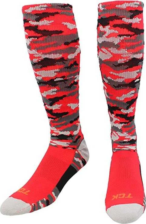 Running Compression Sock-TCK Woodland Camo Knee High Socks - Red Camo