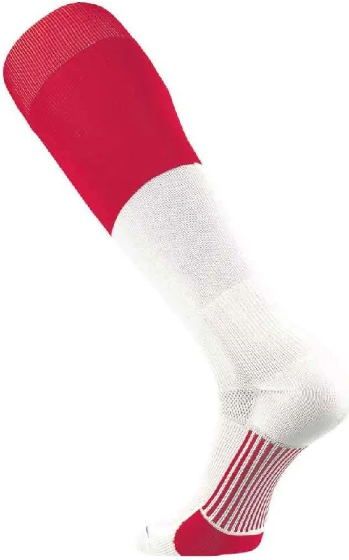 Luxury Sock for Men-TCK Endzone Football 2-Color Socks - Scarlet White