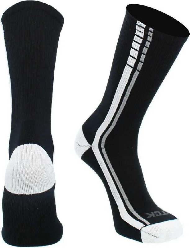 Bamboo Sock for Men-TCK Turbo Crew Socks - Black White Gray