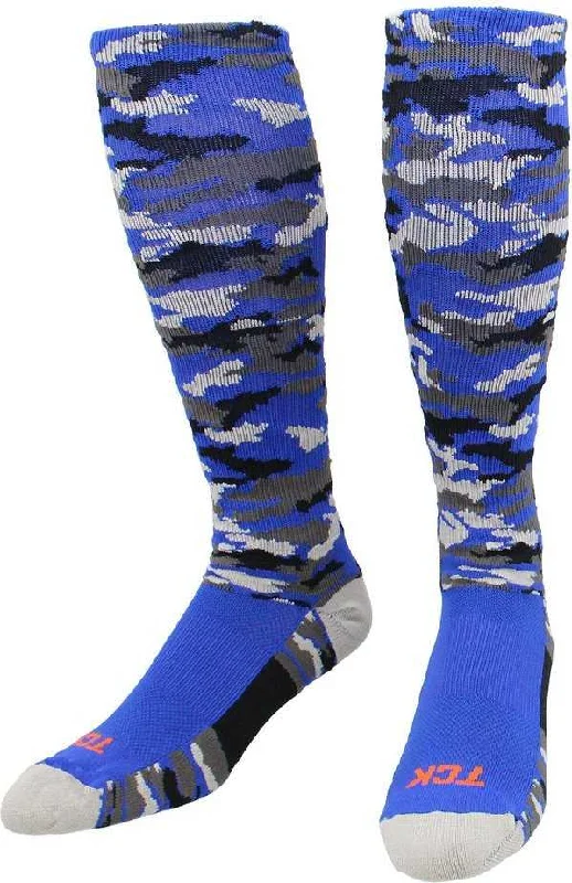 Diabetic Sock for Men-TCK Woodland Camo Knee High Socks - Royal Camo