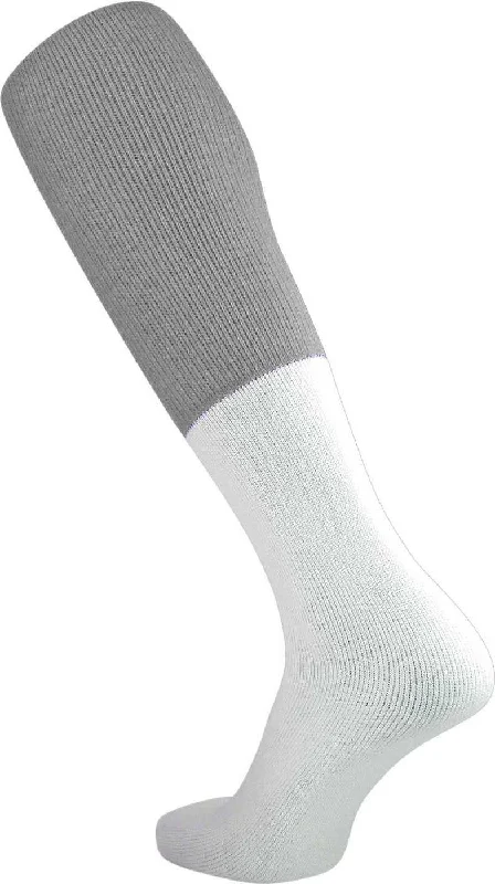 Sweat Proof Sock for Women-TCK Varsity Football 2-Color Tube Socks - Gray White