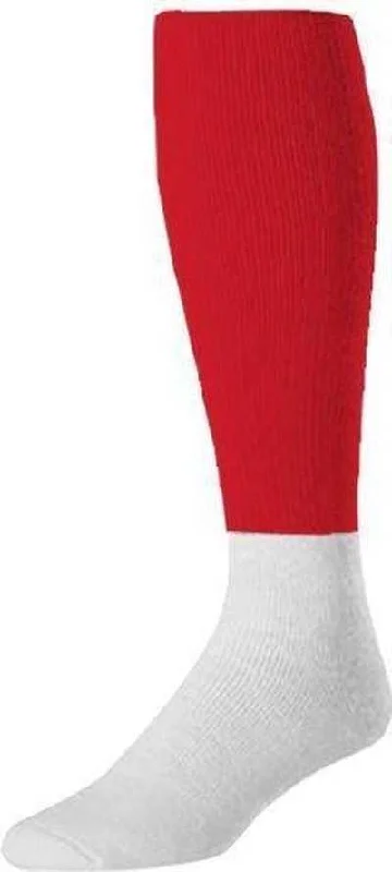 Superhero Sock for Men-TCK Pro Colored Top / White Football Socks - Scarlet White