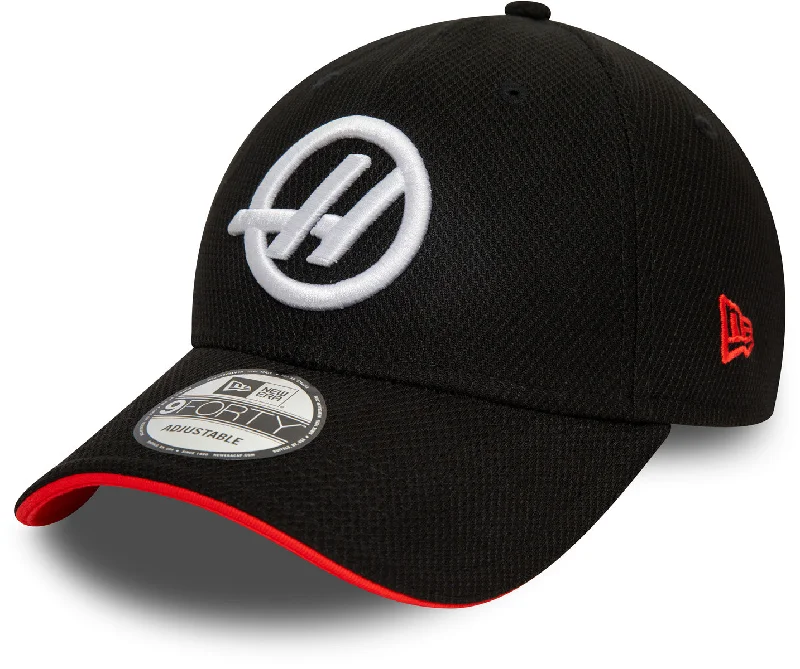 Fedora Hat for Men-Haas F1 Team New Era 9Forty Diamond Era Black Team Cap