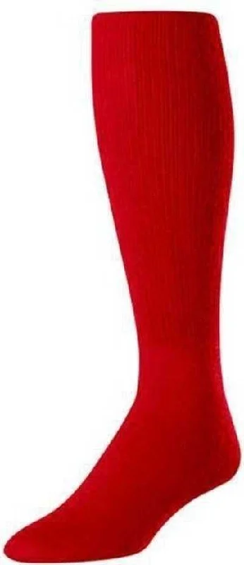 Shock Absorbing Sock for Athletes-TCK Pro Solid Color Football Socks - Scarlet