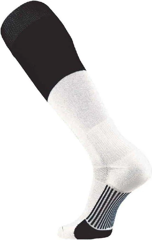 Work Sock for Men-TCK Endzone Football 2-Color Socks - Black White