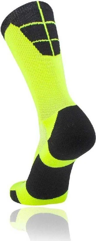 Silk Sock for Women-TCK Goalline 2.0 Crew Socks - Neon Yellow Black