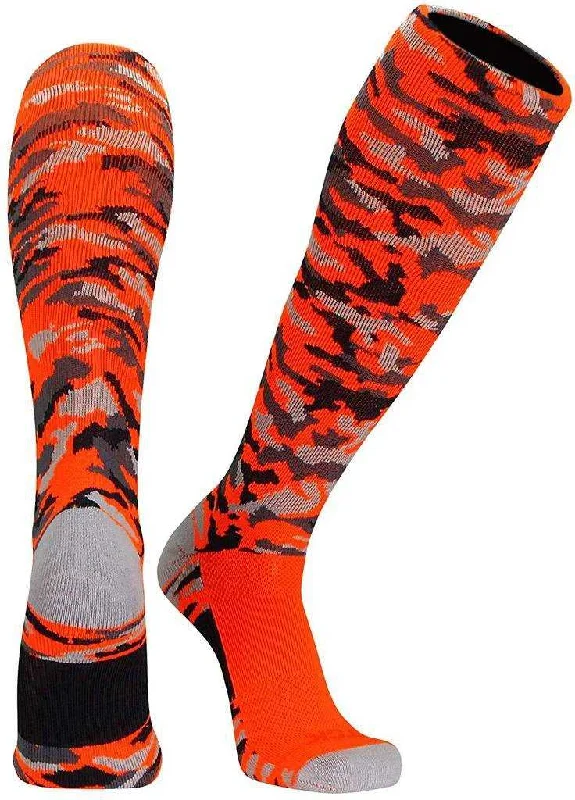 Medical Compression Sock-TCK Woodland Camo Knee High Socks - Orange Camo